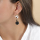 french hook earrings black agate facetted "Bagheera" - Nature Bijoux