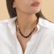 short & thin necklace agate & littered cone "Bagheera" - Nature Bijoux