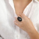 adjustable black agate ring "Bagheera" - Nature Bijoux