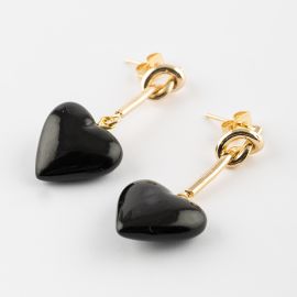 Black Heart pendant earrings - Nach