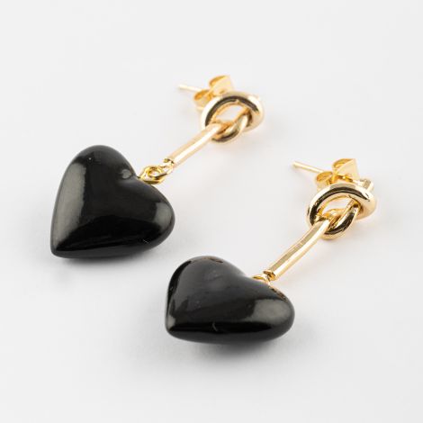 Black Heart pendant earrings