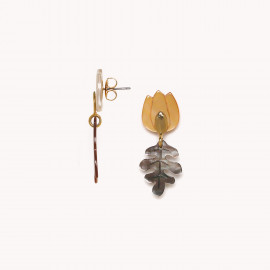 asymmetric tulip top earrings "Mon jardin" - Nature Bijoux