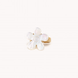white MOP ring "Mon jardin" - Nature Bijoux