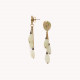 boucles d'oreilles poussoir 3 pampilles "Papyrus" - Nature Bijoux