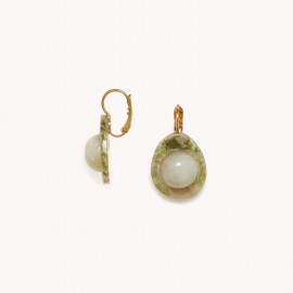 Terrazzo french hook earrings "Papyrus" - Nature Bijoux