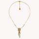 thin necklace with 3 dangles "Papyrus" - Nature Bijoux