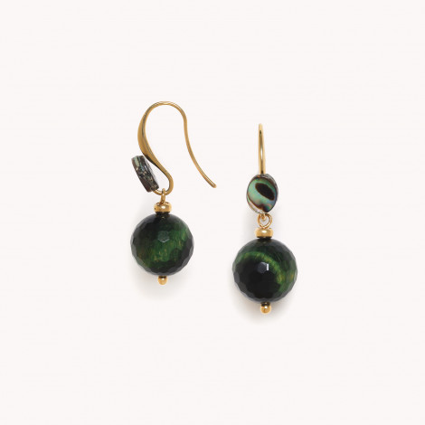 hook earrings with facetted stone "Salonga"
