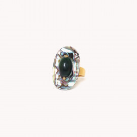 oval adjustable ring "Salonga" - Nature Bijoux