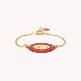 bracelet ajustable termitière rouge "Stromboli" - Nature Bijoux