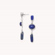 post earrings wth enameled top "Indigo" - Nature Bijoux