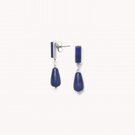 small post earrings with lapis drop "Indigo" - Nature Bijoux