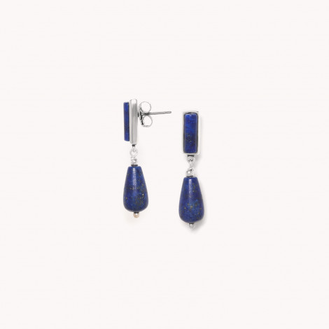 small post earrings with lapis drop "Indigo"