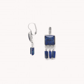 french hook earrings with 3 dangles "Indigo" - Nature Bijoux
