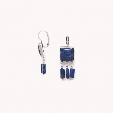 french hook earrings with 3 dangles "Indigo"