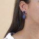 boucles d'oreilles poussoir pendant Lapis carré "Indigo" - Nature Bijoux