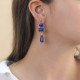 post earrings with 3 lapis elements "Indigo" - Nature Bijoux