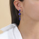 boucles d'oreilles poussoir top émail bleue "Indigo" - Nature Bijoux