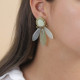 3 jade dangles post earrings "Papyrus" - Nature Bijoux