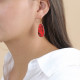 boucles d'oreilles crochet termitière rouge "Stromboli" - Nature Bijoux