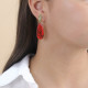 boucles d'oreilles poussoir goutte termitière rouge "Stromboli" - Nature Bijoux