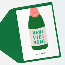 Postal card A6 Vendi vini vomi - Tomas Gravereau