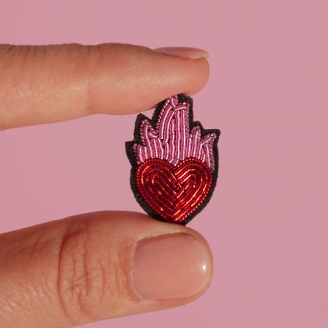 Small burning heart- brooch