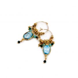 CORALIE stone hoop earrings - L'atelier des Dames