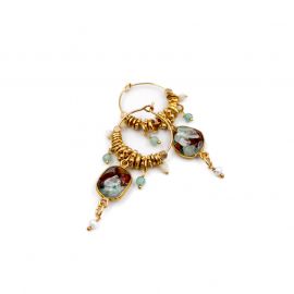 Stone hoop earrings - CHARLOTTE - L'atelier des Dames