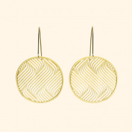 Long golden hook earrings DUNA - RAS