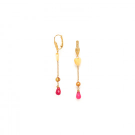 Heart french hooks with fuschia drop "Cali" - Franck Herval