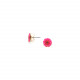 Pink gerbera flower stud earrings "Ruby" - Franck Herval