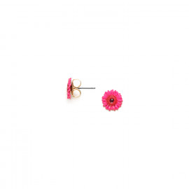 Boucles d'oreilles puces Gerbera rose "Ruby" - Franck Herval