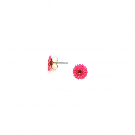 Pink gerbera flower stud earrings "Ruby"