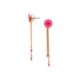 2-chain dangle post earrings pink "Ruby" - Franck Herval