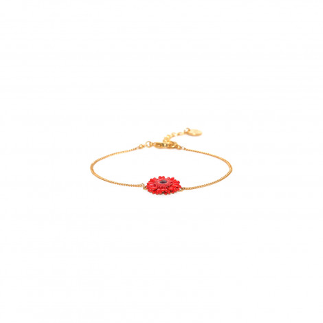 Red gerbera flower bracelet "Ruby"