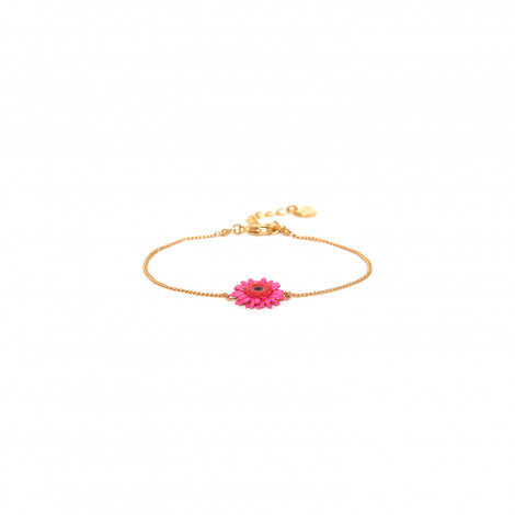 Bracelet ajustable Gerbera rose "Ruby"