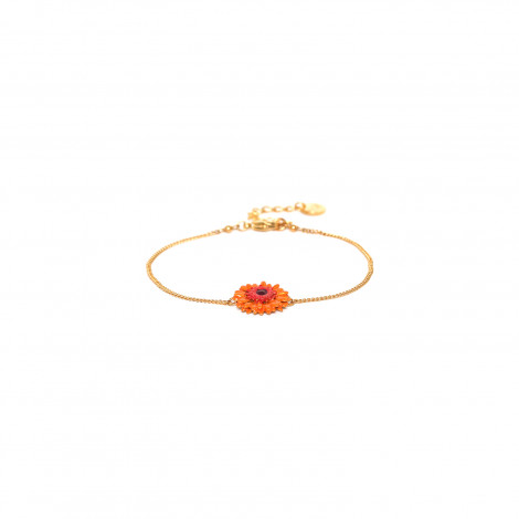 Orange gerbera flower bracelet "Ruby"