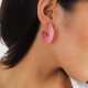 Boucles d'oreilles créoles roses "Lena" - Franck Herval