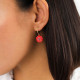 Boucles d'oreilles petite créoles Gerbera rouge "Ruby" - Franck Herval