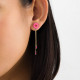 2-chain dangle post earrings pink "Ruby" - Franck Herval