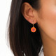 Boucles d'oreilles petites créoles Gerbera orange "Ruby" - Franck Herval