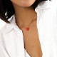 Red gerbera flower short necklace "Ruby" - Franck Herval