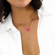 Pink gerbera flower short necklace "Ruby" - Franck Herval