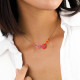 3 gerbera flower short necklace "Ruby" - Franck Herval