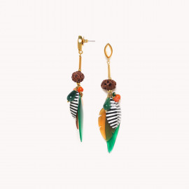 XL green post earrings "Euphoria" - Nature Bijoux