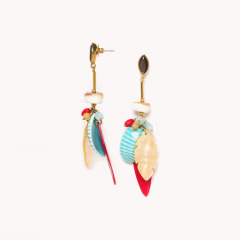 XL red post earrings "Euphoria" - Nature Bijoux