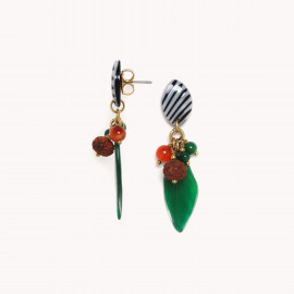 Green post earrings "Euphoria" - Nature Bijoux