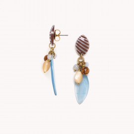Boucles d'oreilles poussoir bleue petit modèle "Euphoria" - Nature Bijoux