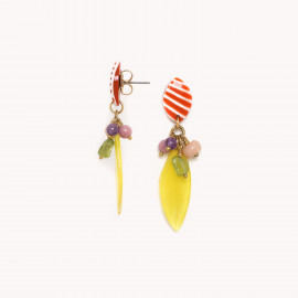 Yellow post earrings "Euphoria" - Nature Bijoux