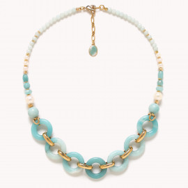 Short amazonite ring necklace "Honolulu" - Nature Bijoux